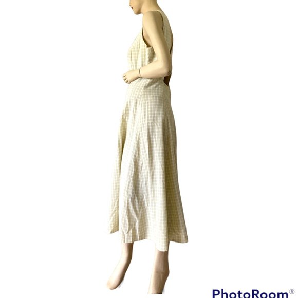 Zaga Collection Women's Long Maxi Herringbone Sleeveless Pleated Dress Size 9/10 - Picture 8 of 14